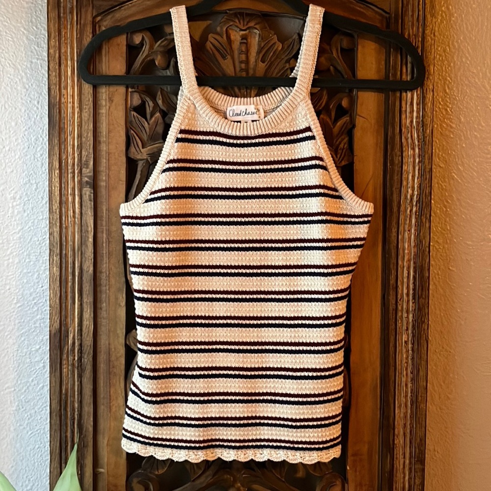 Cloud Chaser Striped Knit Tank Top